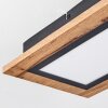 Salmi Plafondpaneel LED houtlook, Zwart, 1-licht, Afstandsbediening