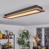 Salmi Plafondpaneel LED houtlook, Zwart, 1-licht, Afstandsbediening