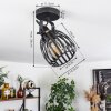 Pocho Plafondlamp Messing, Zwart, 1-licht