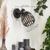 Pocho Muurlamp Messing, Zwart, 1-licht