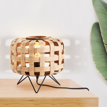 Brilliant Woodline Tafellamp Zwart, 1-licht