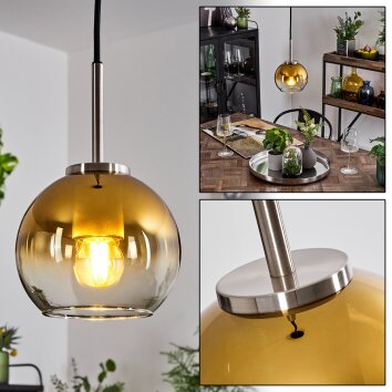 Koyoto Hanger Glas 15 cm Zwart, Zilver, 1-licht