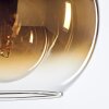 Koyoto Hanger Glas 20 cm roestvrij staal, Zwart, 1-licht
