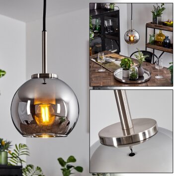 Koyoto Hanger Glas 15 cm Zwart, Zilver, 1-licht