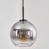 Koyoto Hanger Glas 20 cm roestvrij staal, Zwart, 1-licht
