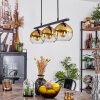 Koyoto Hanglamp Glas 15 cm Goud, Duidelijk, 3-lichts