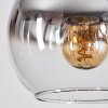 Koyoto Hanglamp Glas 15 cm Chroom, Duidelijk, Rookkleurig, 3-lichts