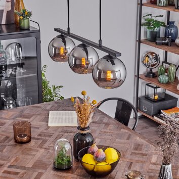 Koyoto Hanglamp Glas 15 cm Chroom, 3-lichts