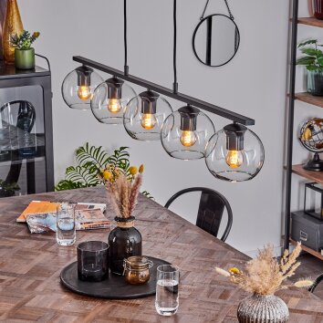 Koyoto Hanglamp Glas 15 cm Duidelijk, 5-lichts