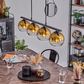 Koyoto Hanglamp Glas 15 cm Amber, 4-lichts