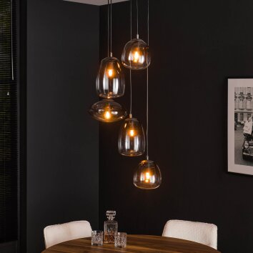 Kissaboui Hanglamp Zwart, 5-lichts