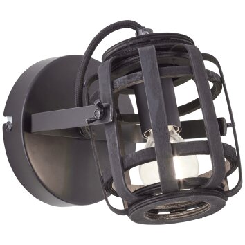 Brilliant Woodrow Muurlamp Zwart, 1-licht