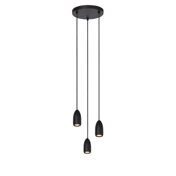 Lucide EVORA Hanglamp Zwart, 3-lichts