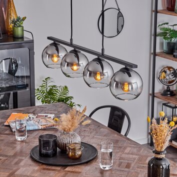 Koyoto Hanglamp Glas 15 cm Rookkleurig, 4-lichts