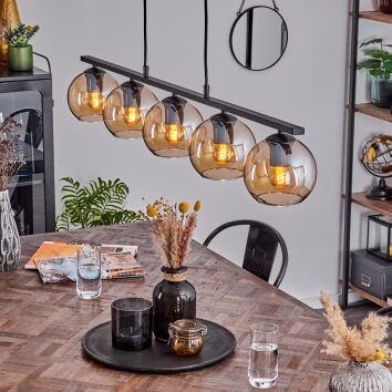 Koyoto Hanglamp Glas 15 cm Amber, 5-lichts