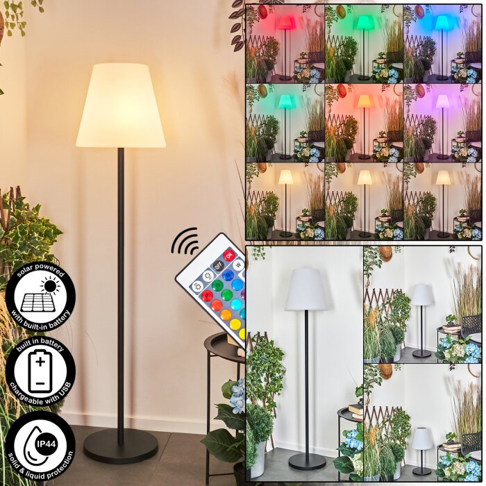 Fisao Solar vloerlamp voor buiten LED Zwart, 41-lichts, Afstandsbediening