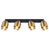 Globo MILLEY Plafondlamp Messing, Zwart, 4-lichts