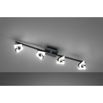 Fischer & Honsel Ray Plafondlamp LED Zwart, 4-lichts