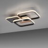 Leuchten-Direkt SEVENT Plafondlamp LED houtlook, Zwart, 1-licht