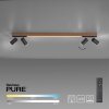 Paul Neuhaus PURE-LINES Plafondlamp LED Antraciet, Hout donker, 5-lichts, Afstandsbediening