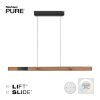 Paul Neuhaus PURE-MOTO-RISE Hanglamp LED houtlook, Zwart, 3-lichts, Afstandsbediening