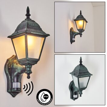 Naofe Buiten muurverlichting Groen, Zwart, 1-licht, Bewegingsmelder