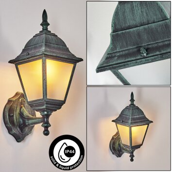 Naofe Buiten muurverlichting Groen, Zwart, 1-licht
