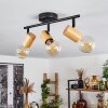 Erlach Plafondlamp Natuurlijke kleuren, Zwart, 3-lichts