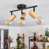 Erlach Plafondlamp Natuurlijke kleuren, Zwart, 3-lichts