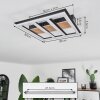 Nganbeto Plafondlamp LED houtlook, Zwart, 1-licht