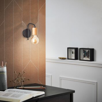 Brilliant Elyna Muurlamp Natuurlijke kleuren, Zwart, 1-licht