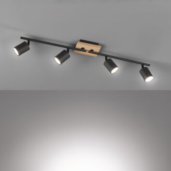Fischer & Honsel Holton Plafondlamp LED Zwart, 4-lichts