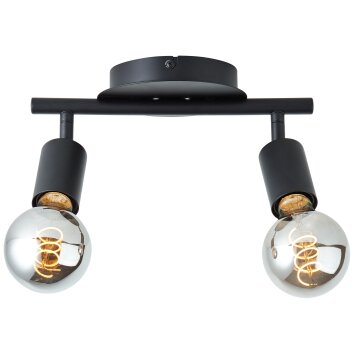 Brilliant Tiffany Plafondlamp Zwart, 2-lichts