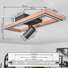 Fairburn Plafondlamp LED Bruin, houtlook, Zwart, 2-lichts