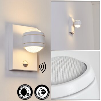 Borlo Buiten muurverlichting LED Wit, 2-lichts, Bewegingsmelder