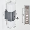 Belerda Buiten muurverlichting LED Antraciet, 2-lichts, Bewegingsmelder