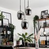 Vevino Hanger Glas 20cm Chroom, Rookkleurig, 3-lichts