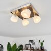 Newborn Plafondlamp LED Donkerbruin, Nikkel mat, 4-lichts, Afstandsbediening, Kleurwisselaar