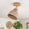Brunnen Plafondlamp Bruin, houtlook, Taupe, 1-licht