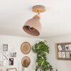 Brunnen Plafondlamp Bruin, houtlook, Taupe, 1-licht
