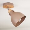 Brunnen Plafondlamp Bruin, houtlook, Taupe, 1-licht