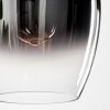 Vevino Hanger Glas 20cm Chroom, Duidelijk, Rookkleurig, 3-lichts