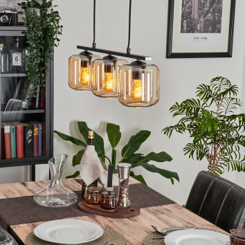 Lauden Hanglamp Glas 15 cm Amber, 3-lichts
