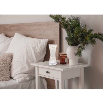 Globo GIXI Tafellamp LED Zilver, Transparant, Helder, 1-licht, Kleurwisselaar