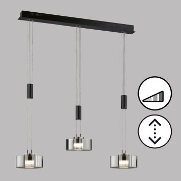 Fischer & Honsel Lavin Hanglamp LED Zwart, 3-lichts