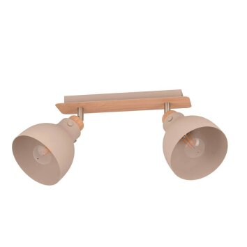Eglo ARRECIFE Plafondlamp houtlook, Nikkel mat, 2-lichts