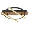 Globo BEATRIX Plafondlamp LED houtlook, Zwart, 2-lichts