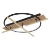 Globo BEATRIX Plafondlamp LED houtlook, Zwart, 2-lichts