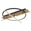 Globo BEATRIX Plafondlamp LED houtlook, Zwart, 2-lichts