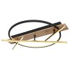 Globo BEATRIX Plafondlamp LED houtlook, Zwart, 2-lichts